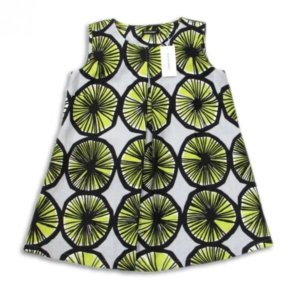 Marimekko Limeloi Sleeveless Dress with Green and Gray Pattern US 8 = 38 - Picture 2 of 16